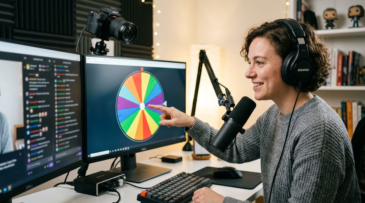 Smooth, vibrant spin wheel mid-rotation on a clean interface